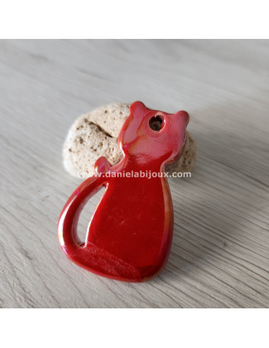 Gatto Ceramica rosso